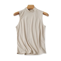 (Трансграничная торговля), летняя тонкая майка, базовая приятная телу эластичная футболка, высокий воротник, облегающий крой