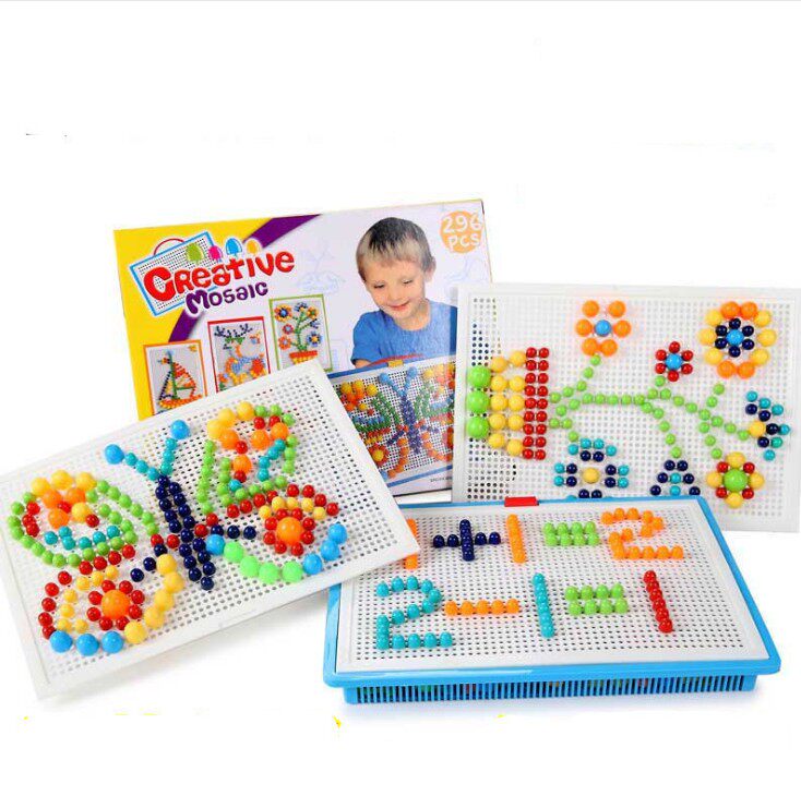 Creative 296 mushroom nail toy puzzle puzzle board combination kindergarten gift children's clever nail puzzle