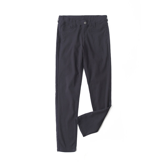 Elastic waist thin velvet outer leggings Spring and autumn elastic small feet pants Foreign trade small straight pants Women's pants X/16