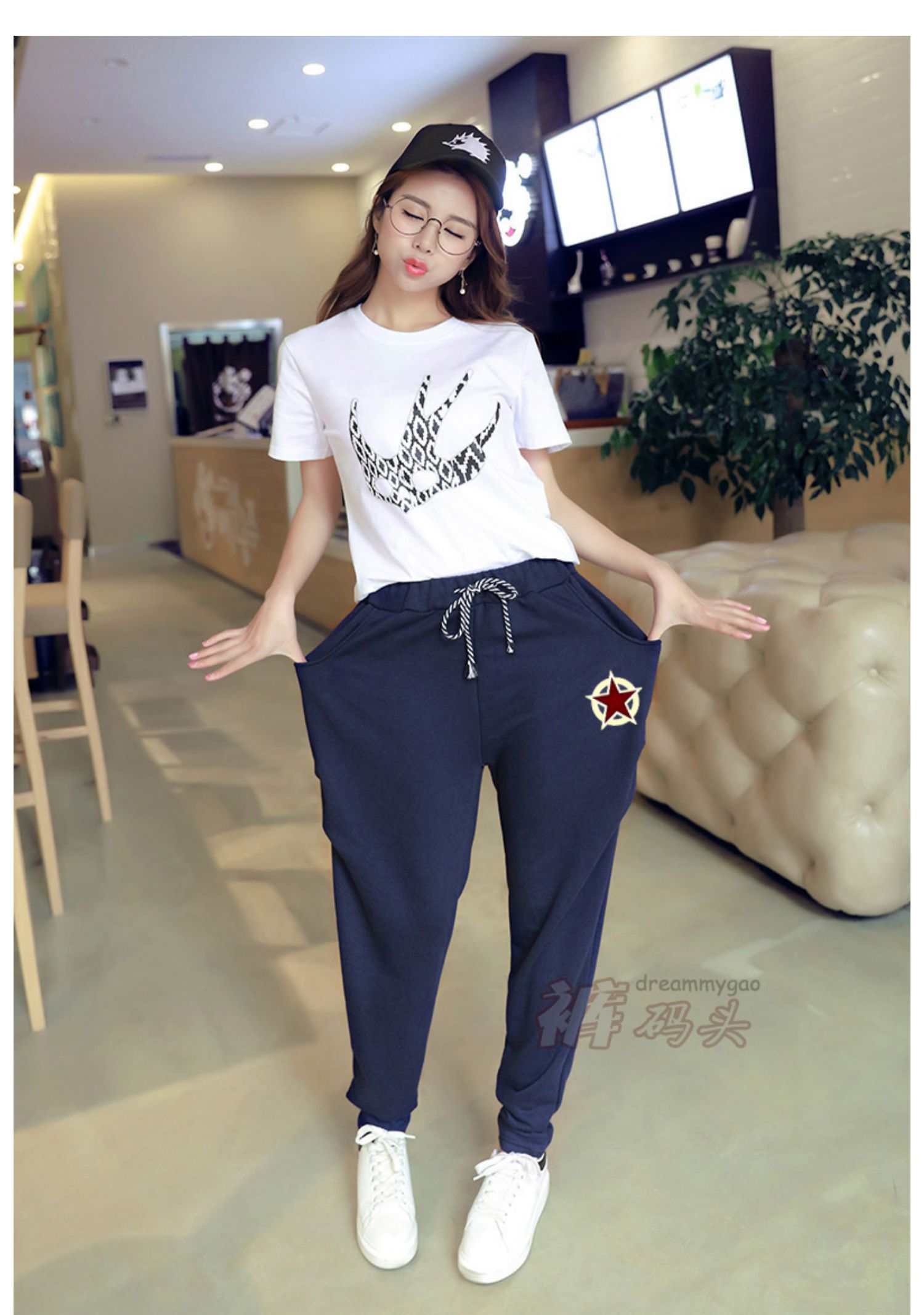 Quần dày phân bón cộng với quần XL của chị gái béo 200 cân là quần thể thao mỏng thông thường Quần Harlan Hàn Quốc mùa đông quần ngố nữ đẹp