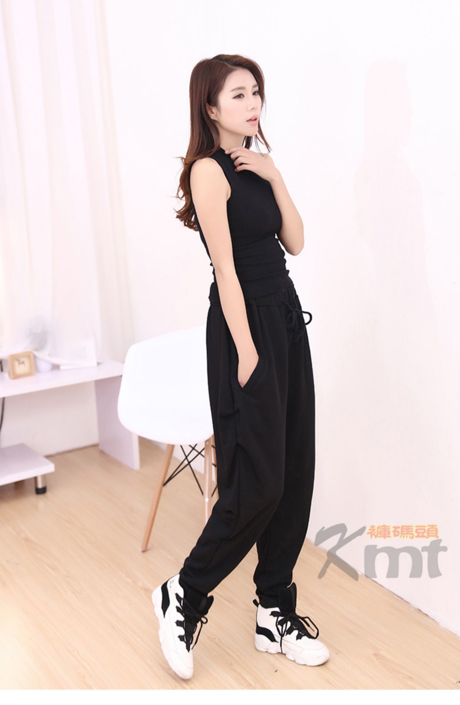 Mùa xuân và mùa thu phần mỏng cộng với phân bón XL Quần cạp cao của cô gái 200 cân béo là quần thể thao mỏng thường xuyên quần tây nữ lưng cao