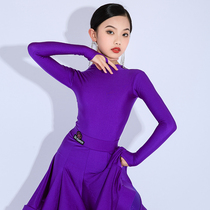 Star Dance Suit Latin Skirt Shows White Temperament Girls New Regulation Uniform Competition Uniform Competition Bonus Points Reveals Leg Shape and Body Fit