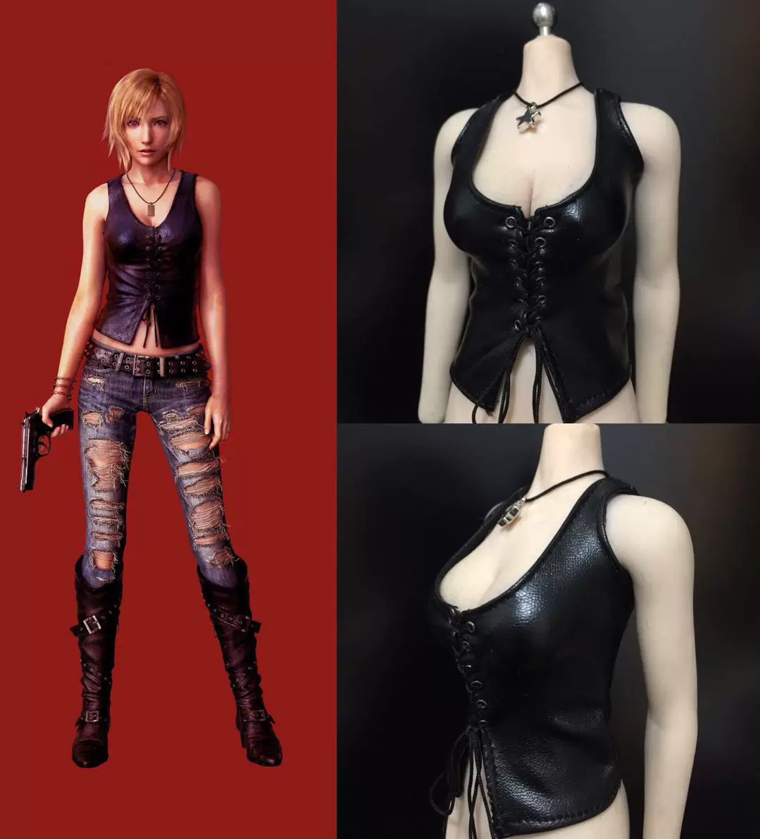1:6PH UD4.0 женские военные аксессуары 1/6 финальная фантазия Ayayuna imitation leather vest clothes spot