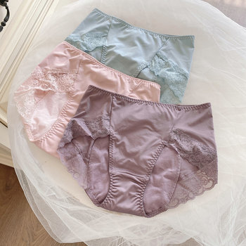 Women's menstrual pants milk silk mid-waist quick-drying seamless