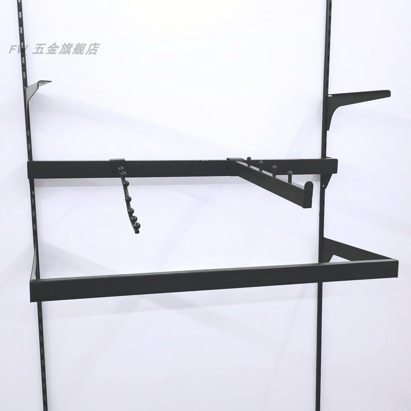 Stainless steel ladder column is hanging side hanging black board support clothing store hook accessories rack cloakroom shelf board support clapboard - Taobao