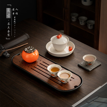 Day Style Kung Fu Tea Set Suit Retro Grass Wood Grey Glazed Home Living Room Office Cover Bowl Teacup Tea Tray Tea Maker