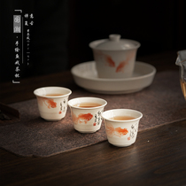 Hand Painted Tea Cup Single Cup National Tide Retro Personal Cup Wine Tasting Cup home Ceramic Gongfu Tea Tea Cup Small Tea Bowl