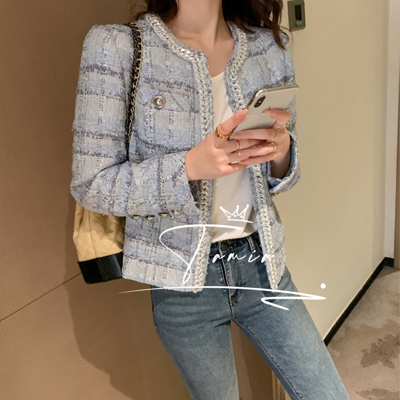 sandro asw little fragrant windy with short dresses, women's coat 2022 fall new name Yuanyuan little subblouse