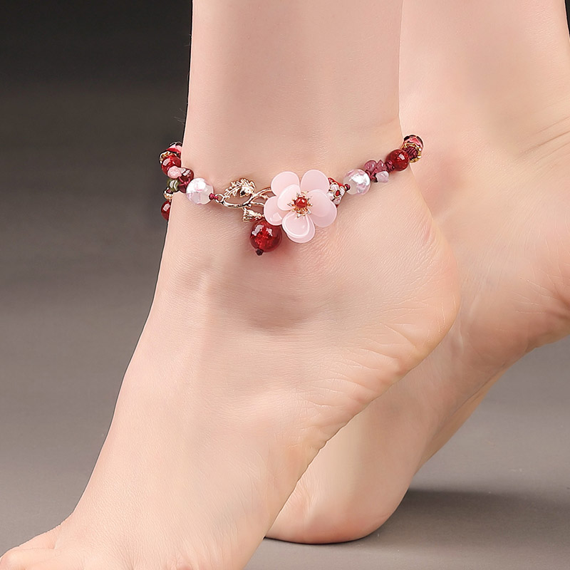 Building Lan Guest Stack Foot Chain Children's Sexy Hanfu Ancient Wind Foot Chain Retro Foot Chain Foot Chain Foot Accessories Summer