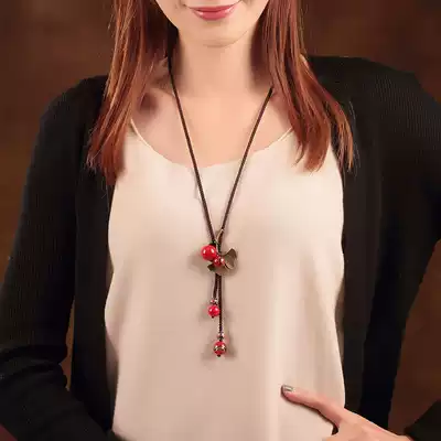 Retro Necklace Ethnic Sweater Long Edition Joker Simple Chest Hanging Pendant Accessories Pendant Ornaments Women