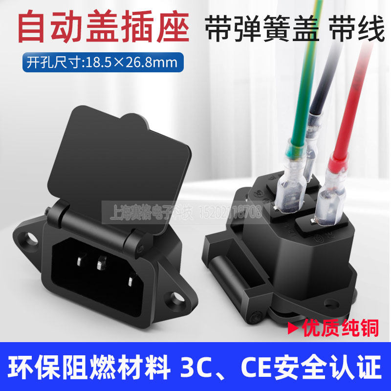 AC Pint Power Socket Pure Copper 10A15A250V Automatic Cover Socket Electric Car Charger Waterproof And Dust Resistant