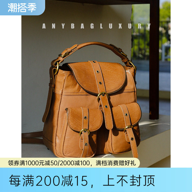 New color high-end player into italian origin old brand native oil wax cow leather double single shoulder handbag