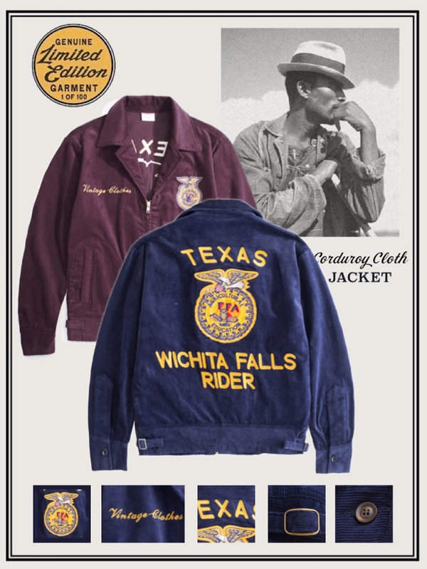 Ffa American Farm Bureau Jacket, Pure American Retro Corduroy, Finely Embroidered Workwear Jacket