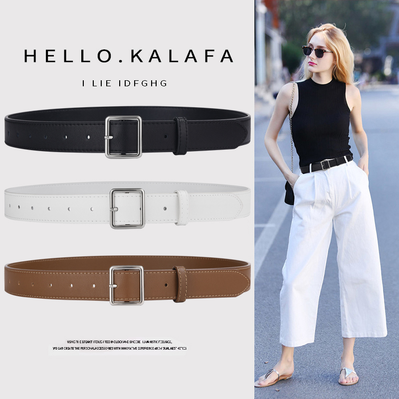 Belt Women's Genuine Leather Jeans Pin Buckle Belt Women's Fashion Easiest for Match 2025 New Decoration with Suit Waist