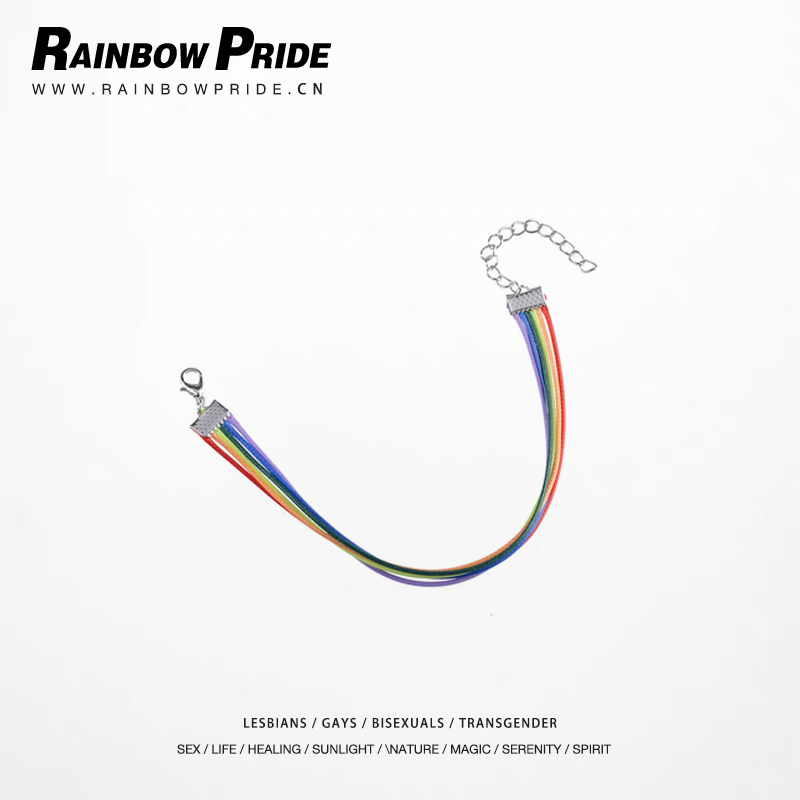 RainbowPride Rainbow Pride hand rope Couple bracelet Six color ins Korean version LGBT niche bracelet bracelet