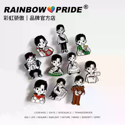 RainbowPride 2021 Pride badge Enamel color cartoon Japanese pin Rainbow pride original IP