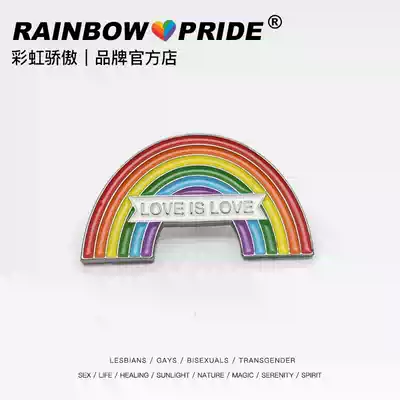 RainbowPride Pride Moon LOVEisLOVE Alloy Original Design Same-Sex Medal LES Comrade Badge
