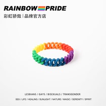 rainbowpride six color rainbow hand rope ins pride Tide brand bracelet bf style Korean bracelet couple jewelry