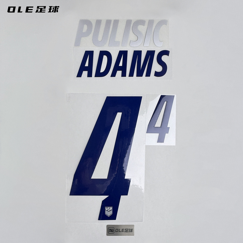 Ole Football Usa 2026 World Cup Home and Away Jerseys with Printed Numbers and Fonts Pulisic Adams