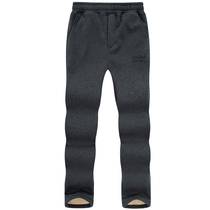 Winter outdoor lamb velvet plus velvet placket open crotch pants padded casual men's sports pants straight cotton pants autumn