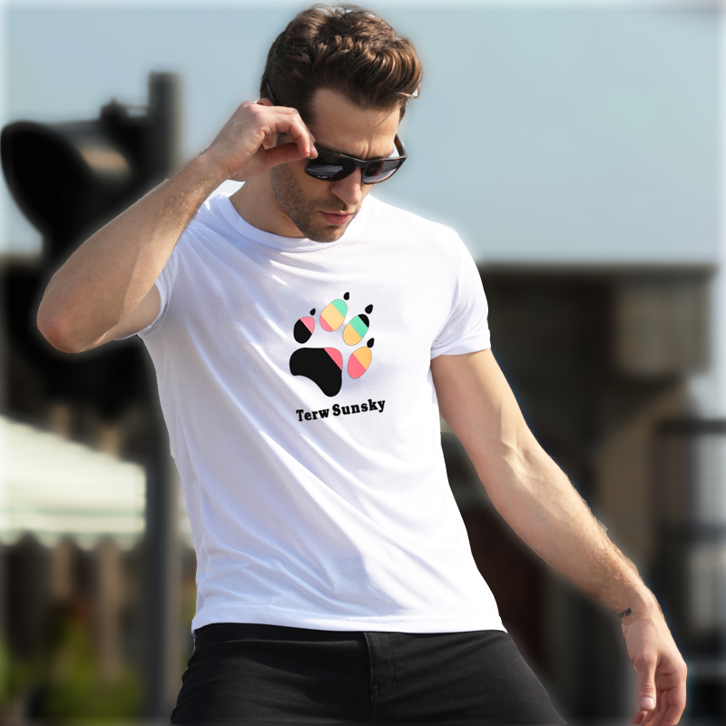 Outdoor Casual Comfort Perspiration Breathable Speed Dry T-shirt Male Short Sleeve Mesh Running Clothes Round Collar Large Size Sports T-shirt