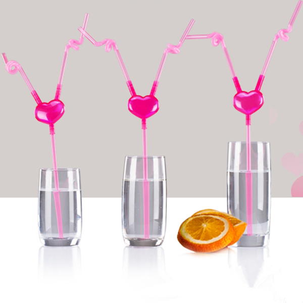 Love Creative Double Art Straw DIY Couple Straw Valentine's Day Birthday Bar Coffee Straw