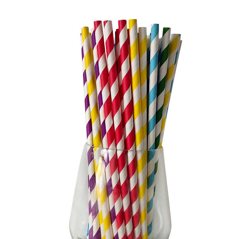 Disposable striped straw, multi-color optional party, suitable for small family parties