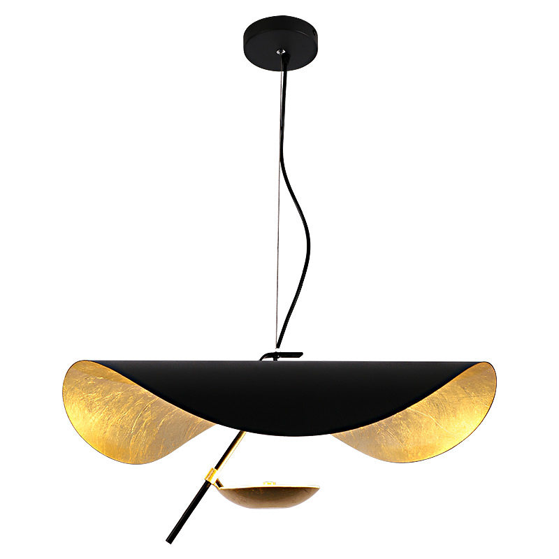 Italian designer creative modern minimalist chandelier dining room Nordic study living room flying saucer retro gold foil chandelier