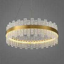 Modern and simple all-copper light luxury atmosphere creative living room personality simple ring design Bedroom dining room chandelier