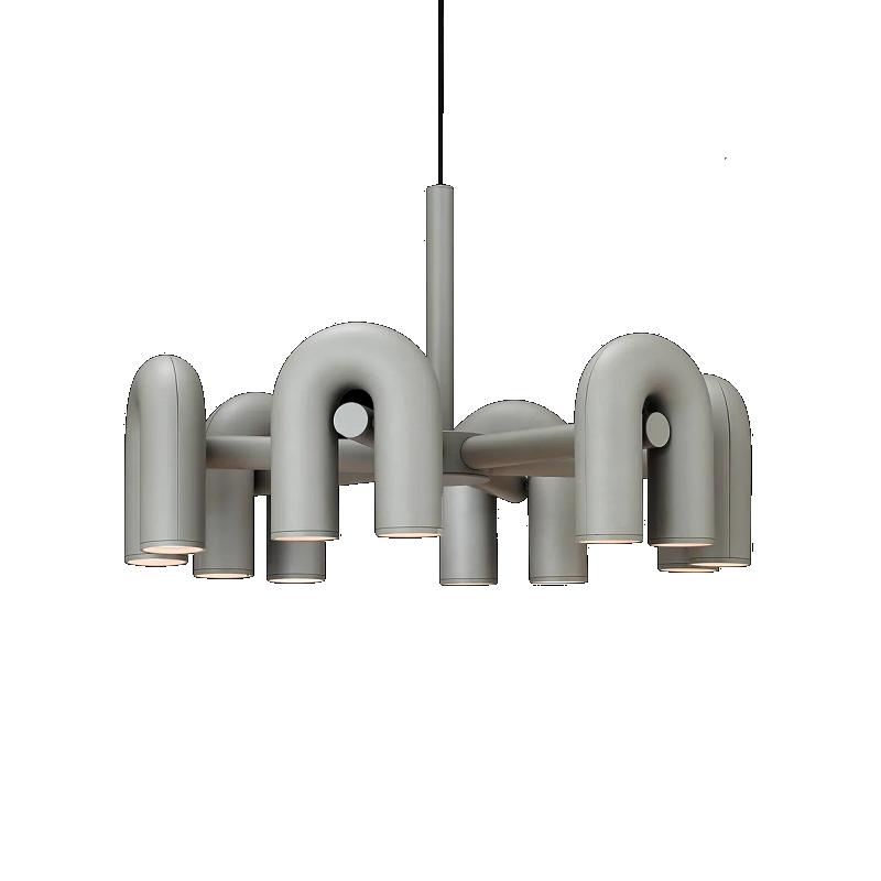 Designer model room modern Nordic creative minimalist living room dining room lamp bedroom personality U-shaped metal chandelier