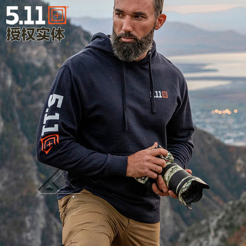 American 5.11 mileage spring and autumn sweatshirt 511 logo cotton solid color hoody 42182 casual pullover bottom single wear