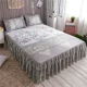 Váy ngủ bằng lụa tơ tằm gió công chúa màu rắn 1.8m2.0 mặt ren chống trượt trải giường có thể giặt được 1,5 m ghế mềm - Thảm mùa hè nệm nước cho người bệnh