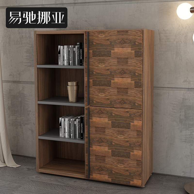 Easy to move Yajia furniture modern 23456 door containing cabinet black walnut wood dining cabinet Decorative Cabinet Wine Cabinet