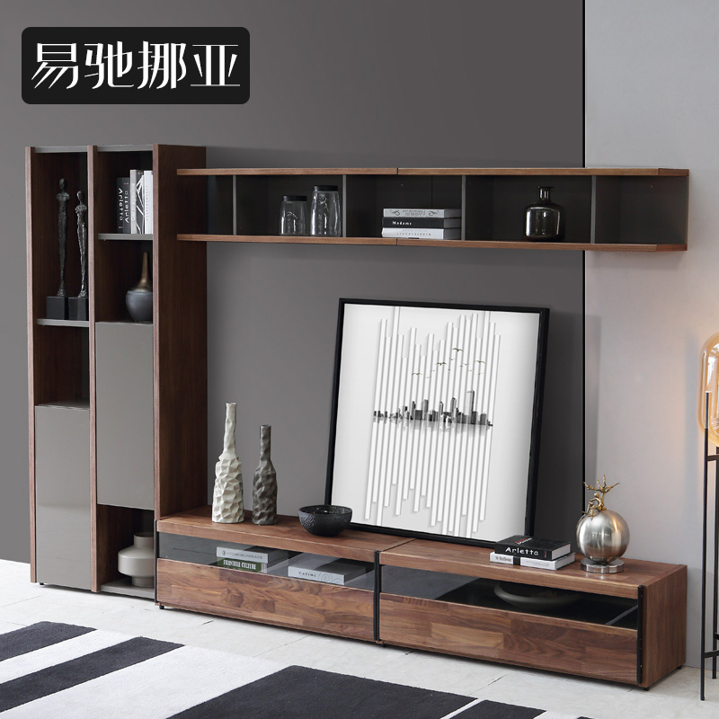 PoeHome Yi Chi Yi Yi Jia Innate Living-room Kit Furniture Combination Suit Tea Table TV Cabinet Combination Wall Cabinet Background Wall