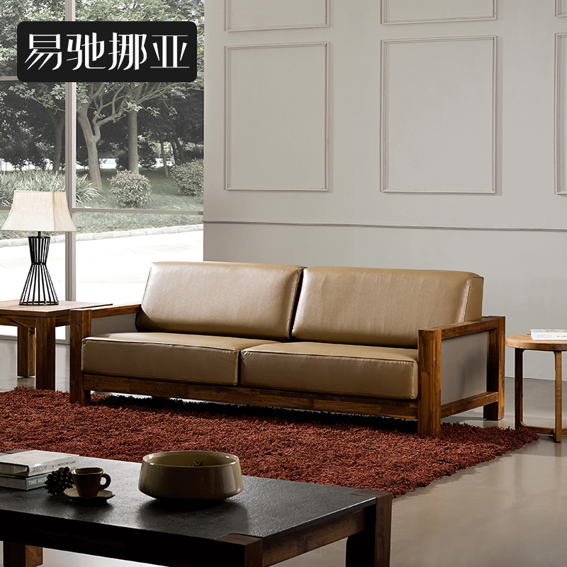 Easy Relaxation Subfurniture Nordic Head Layer Cow Leather Real Leather Sofa full solid wood L shaped corner Guido Sofa Combinations-Taobao
