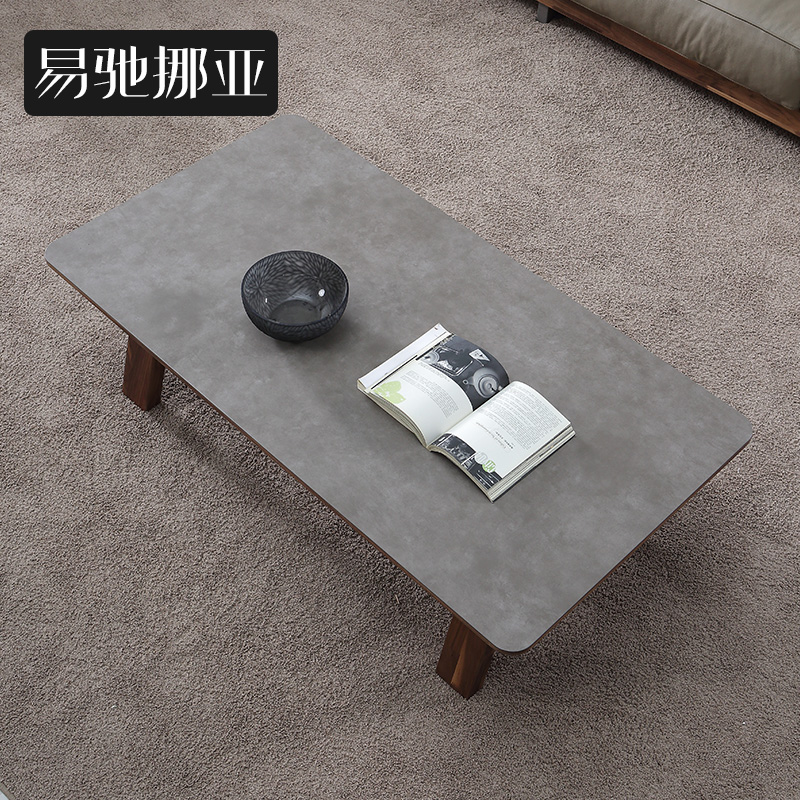 Easy To Move Sub-Home Innate Living Room Hupeach Wood Solid Wood Tea Table Rock Face Tea Table Dual-use Tech Stone Tea Table