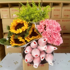 Цветы 爆款玫瑰百合康乃馨混搭鲜花花束客厅水养瓶插花组合套装云南直发