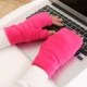 Găng tay cotton dành cho người lớn Găng tay nửa ngón tay nam và nữ phiên bản ngón tay Hàn Quốc mùa đông lòng bàn tay màu đen có lỗ ngón tay có thể viết