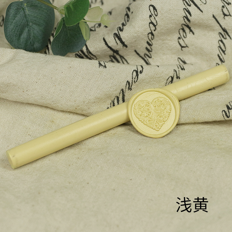 Light Yellowcircular Lacquer wax stick   Retro Fire paint seal special-purpose Sealing wax   envelope seal   Lacquer wax strip 59 colour