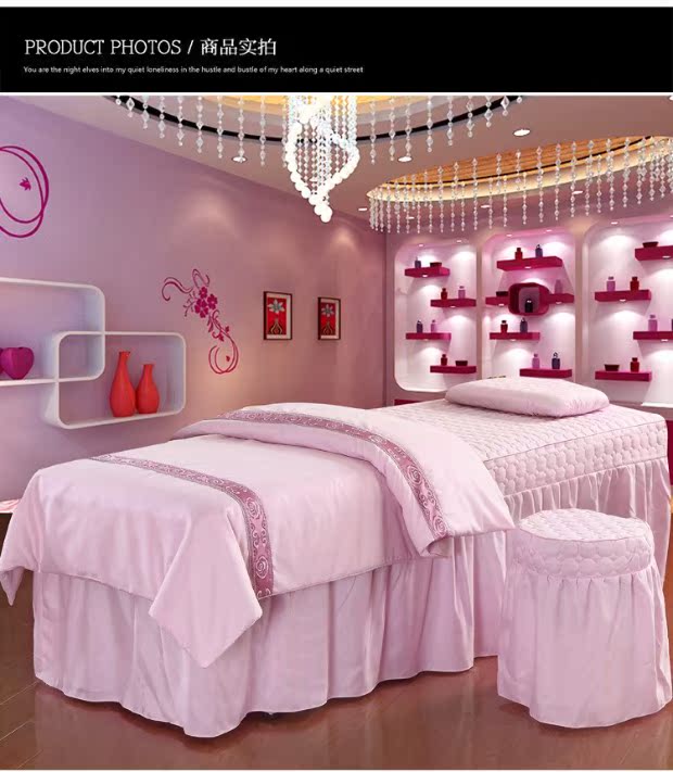 Hàn Quốc tinh khiết da bông denim bedspread vẻ đẹp thẩm mỹ viện dành riêng SPA bảng massage custom-made hồng - Trang bị tấm khăn trải giường spa