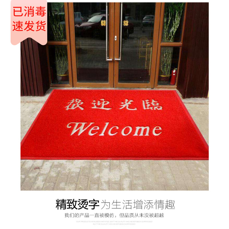 Home entry and exit safety foot mats rubbing soil dust door mats welcome to floor mats plastic red carpet customization