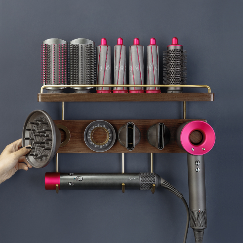 Suitable for Dyson Dyson Hair Dryer Shelf Free Punch Free Nail Hair Dryer 4 Hair Dryer Curling Iron Shelf Wall Mount - Taobao