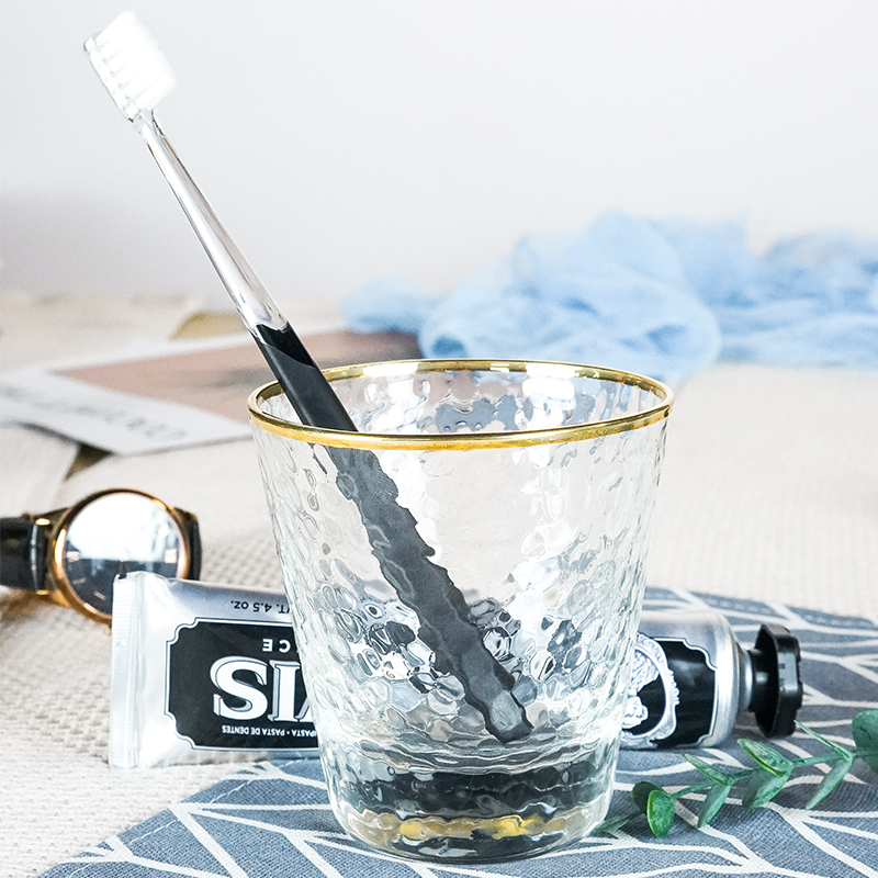 Wooden workshop Japanese-style transparent glass creative dining room heat-resistant thickened water cup household hammer cup wash cup