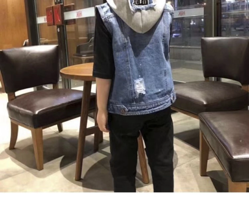 Bé trai cao bồi vest thủy triều trẻ em mùa xuân và mùa thu quần áo trẻ em mới trẻ em bé lớn áo vest denim nước ngoài 90-150 - Áo ghi lê áo gile cho bé gái 7 tuổi