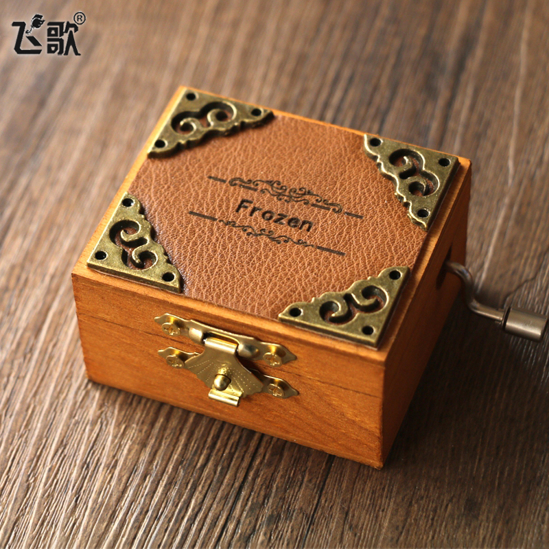 Retro Hand Music Box Wood Octaonic Box Sky City Creative Birthday Gifts for girls and girls-Taobao