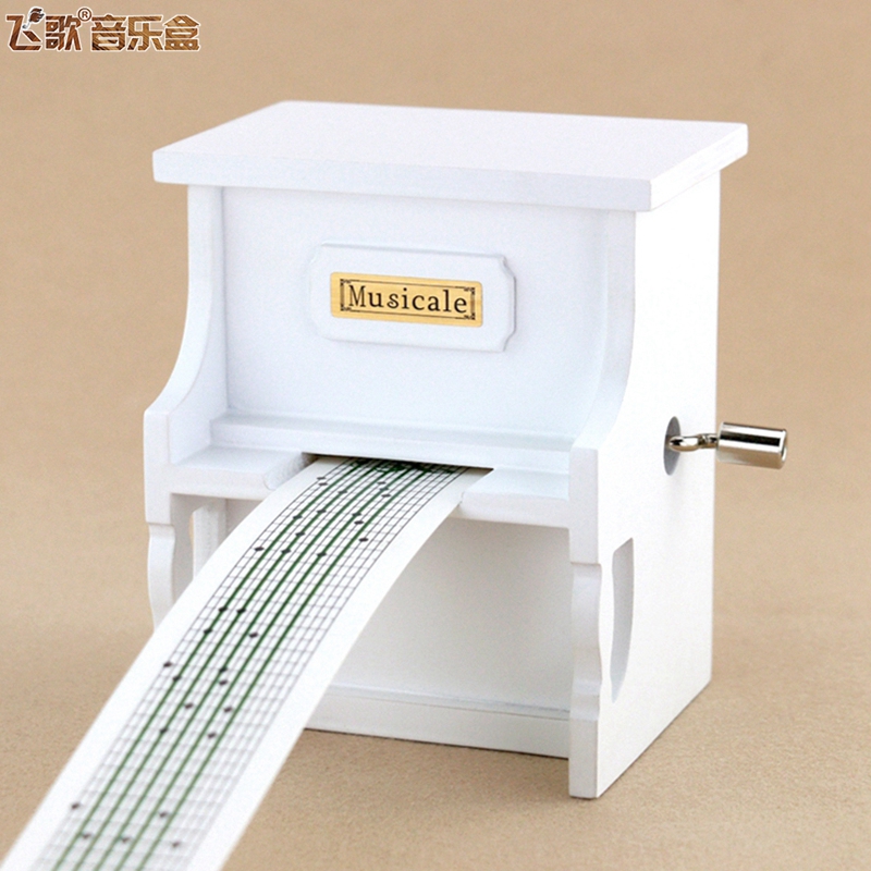 15 30 tone hand paper tape piano music box Wooden diy music box Creative birthday gift for girl girlfriend