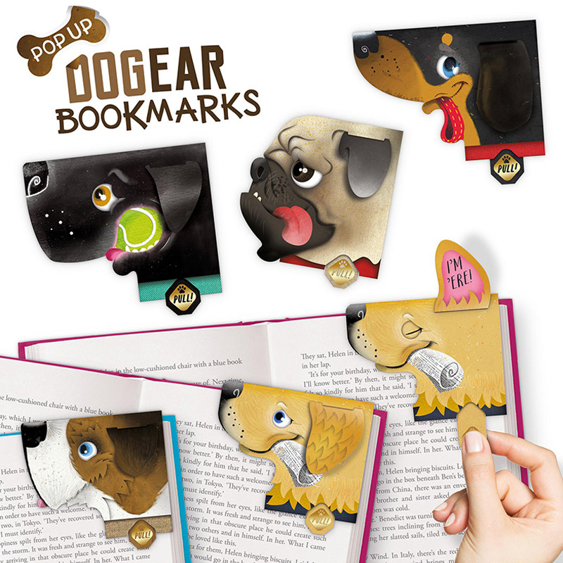 British IF Original Design Interesting Dog Ear Bookmark Creative Stereo Art Simple Cartoon Animal Gift