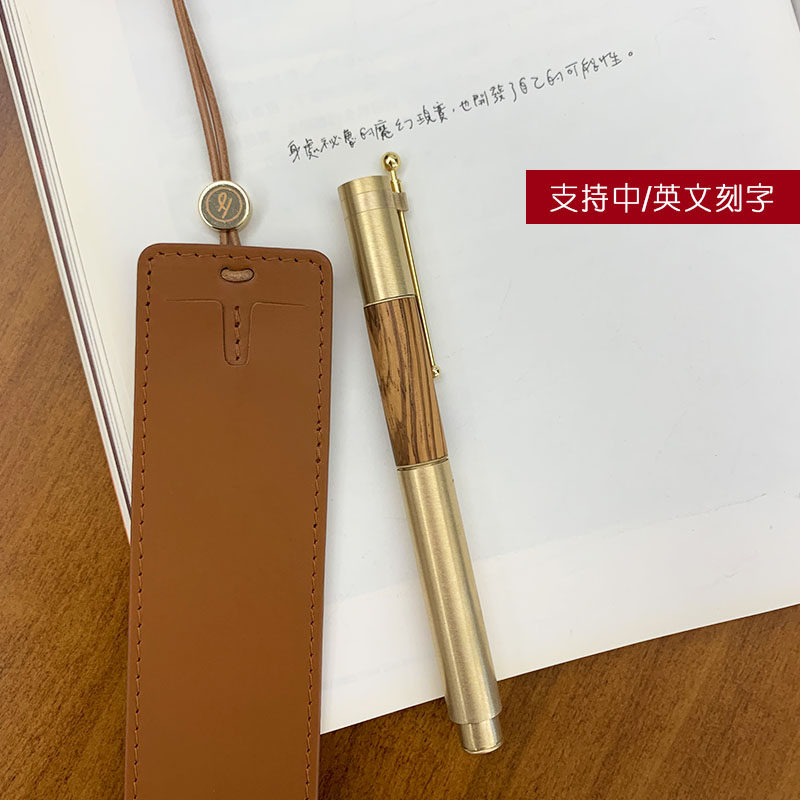 Accidental external device chronograph pen solid wood brass adult German nib calligraphy signature pen retro 520 gift