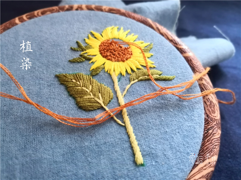 Pure Vegetal Hand Dye Cloth Material Men And Women Friends Birthday Graduation Gift Pure Cotton Handmade Embroidered Handkeratown Padiy Material Bag-Taobao