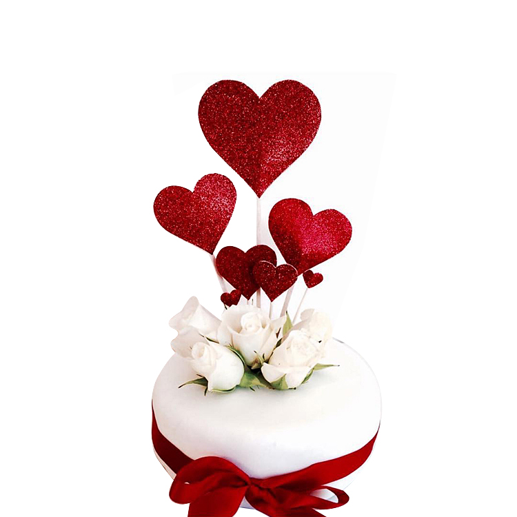 Seventh Valentine's Day Visual Birthday Cake Decoration Fittings Set Love Plugin Interpolation